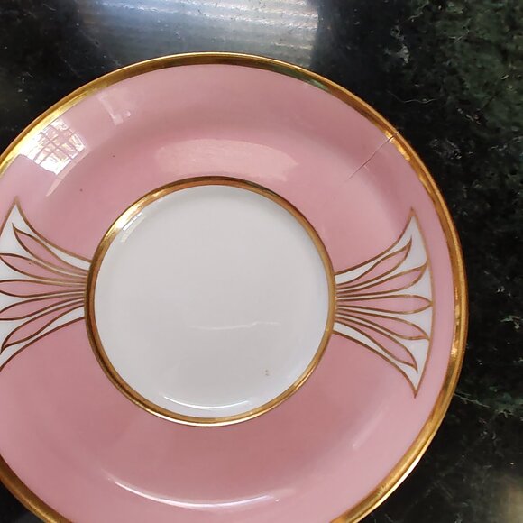 1941 Copeland Spode Custom Made Porcelain Demi-Tasse Pink Green Tea Set - Picture 16 of 16